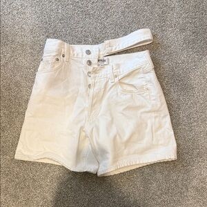 Agolde double waist White denim Shorts size 25